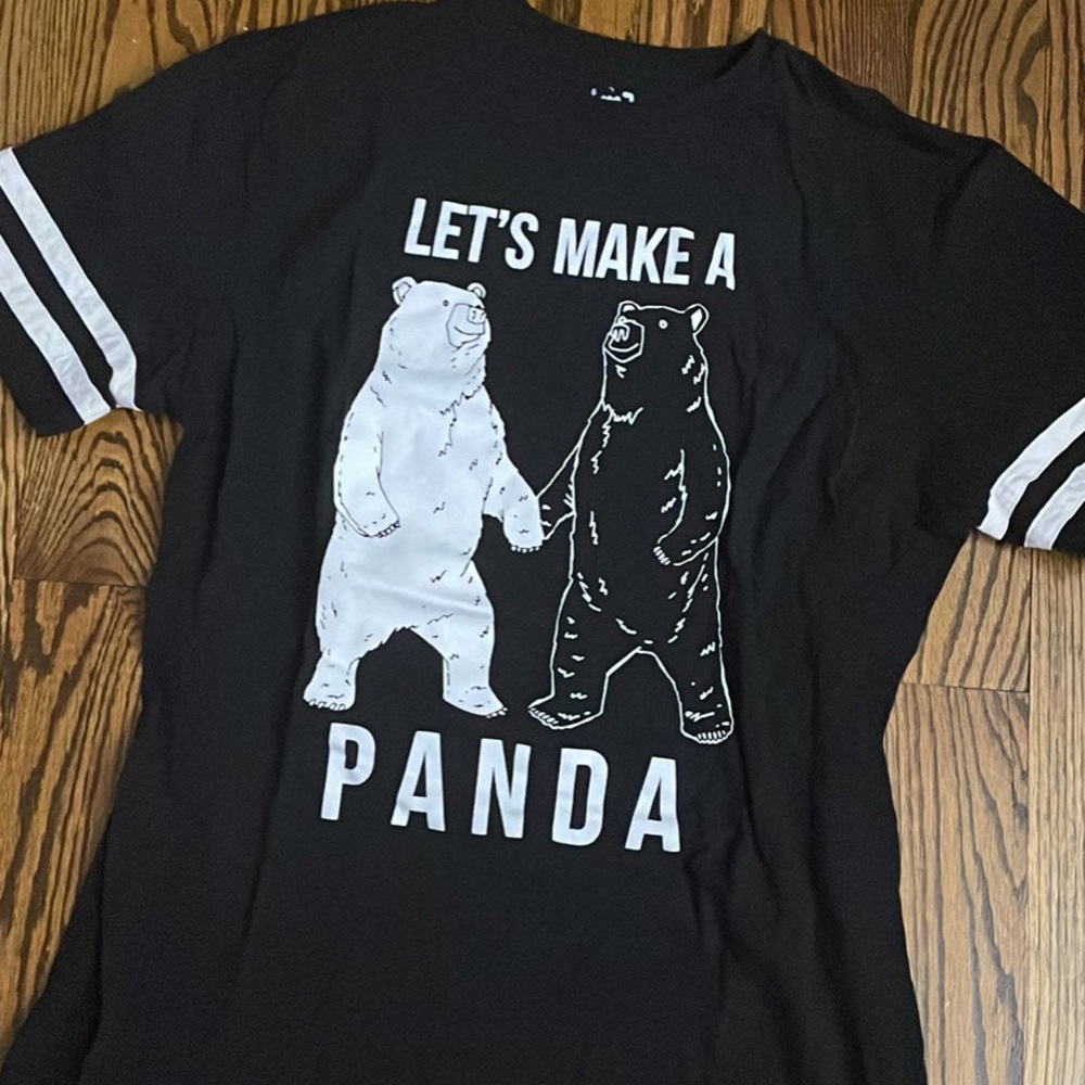 Large men’s bears let’s make a panda T-shirt